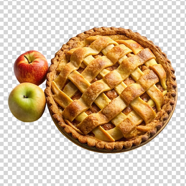 Apple harvest pie isolated on transparent background