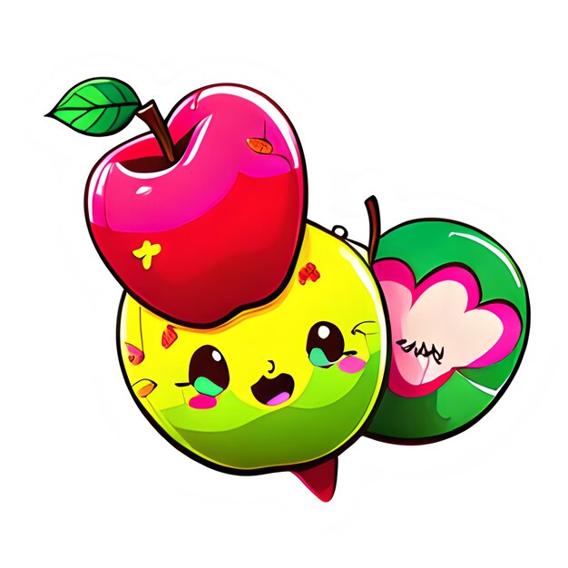 PSD apple illustration design clipart