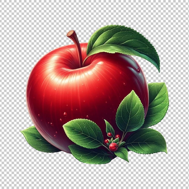 PSD apple isolated transparent background ai generative