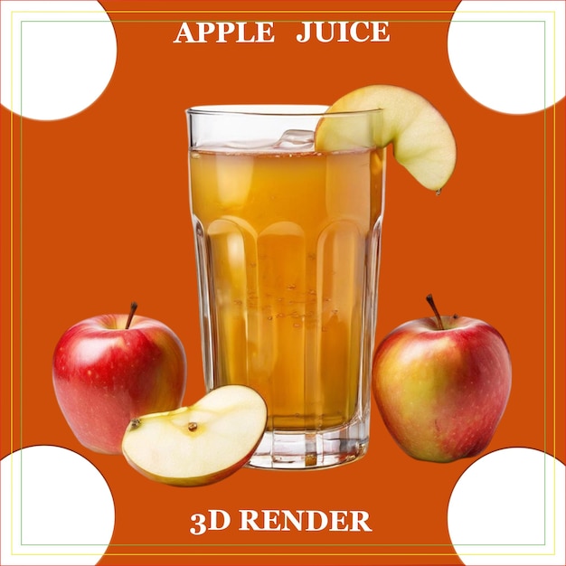 PSD apple juice white background