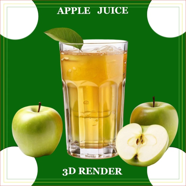 PSD apple juice white background