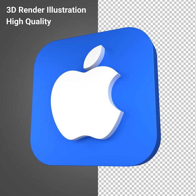 PSD rendering 3d dell'icona del logo apple