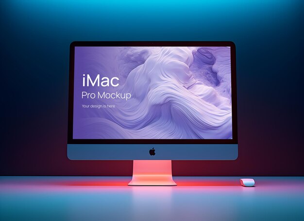 PSD apple_monitor_mockup_in_the_style_of_largescale_minimalism