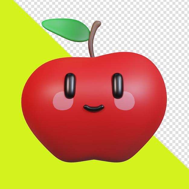 PSD apple-pictogram 3d geeft illustratie terug