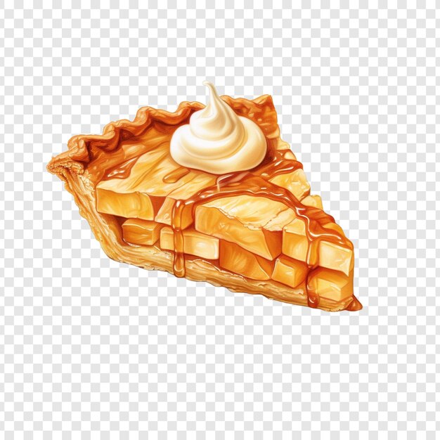 PSD apple pie isolated on transparent background