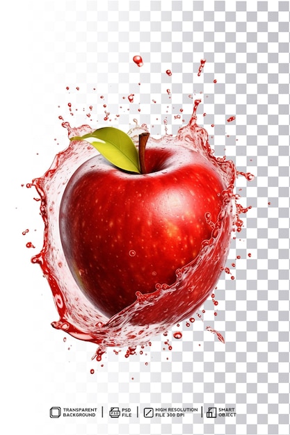 PSD apple splash in transparent background