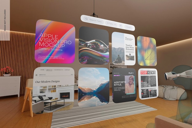 Apple vision pro gallery screens mockup