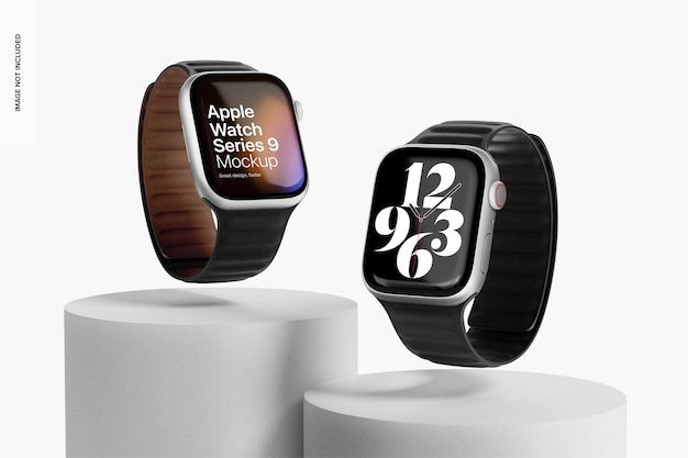 PSD apple watch 9 na podium mockup