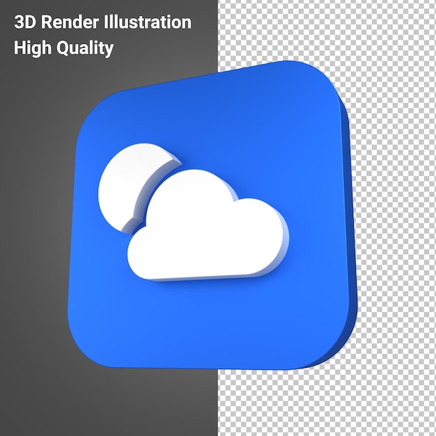 Apple weather app icon 3d render