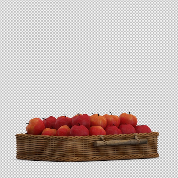 PSD apples 3d render