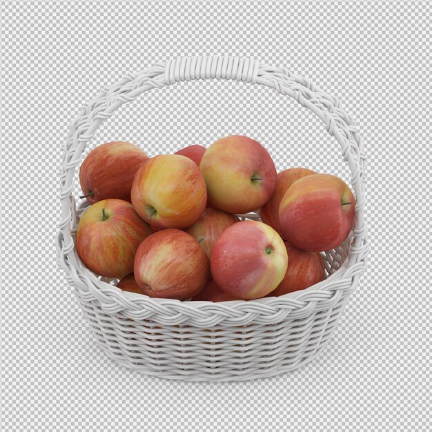 PSD apples 3d render