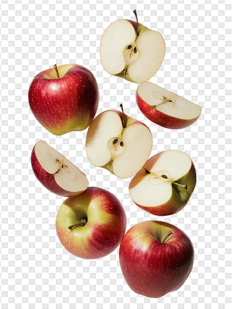 PSD le mele sono disposte in cerchio su uno sfondo bianco