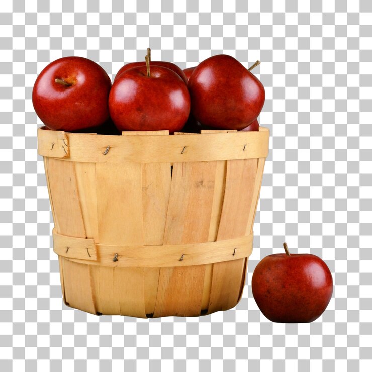 PSD apples in a basket 1