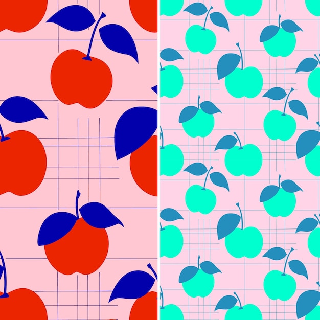 PSD apples on a line the apple is in the middle of the pattern