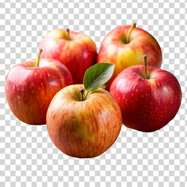 PSD apples on table on transparent background