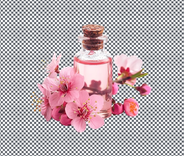 PSD applicable cherry blossom scented lotion isolated on transparent background