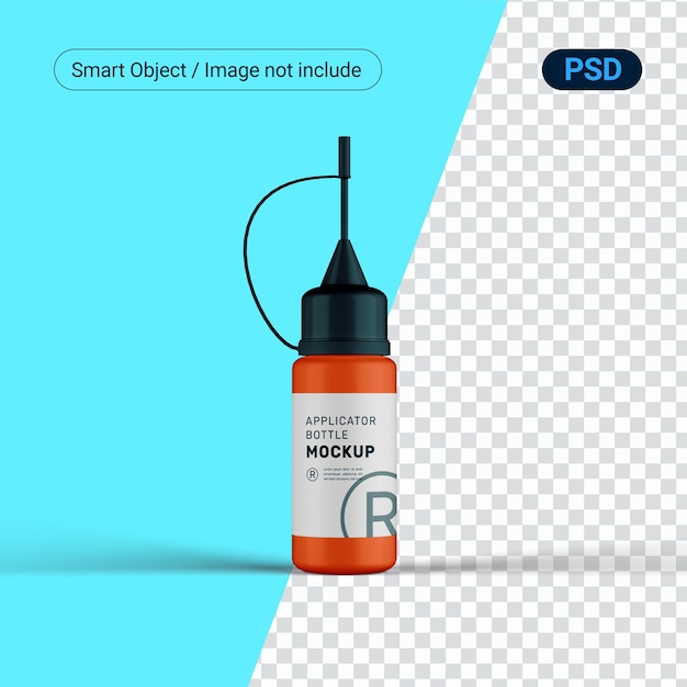 PSD mockup di bottiglia di plastica applicatore