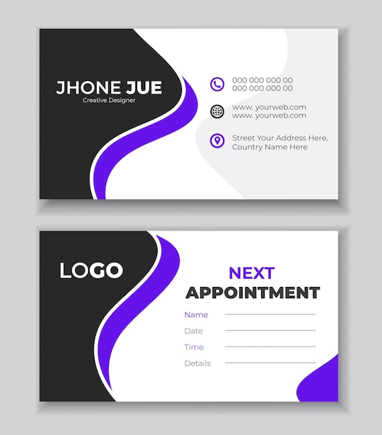 PSD next appointment card design template