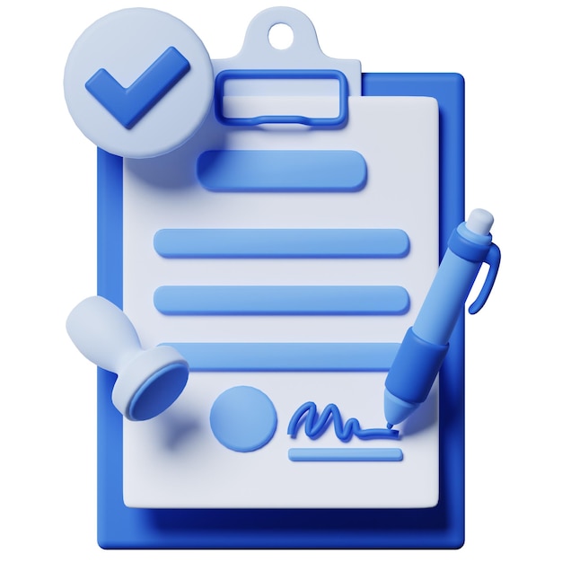 approval agreement document business start up 3d