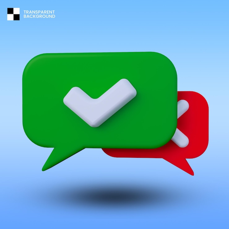 PSD approve 3d icon isolated