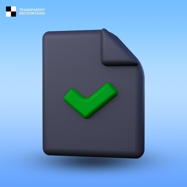 PSD approvare l'icona 3d isolata