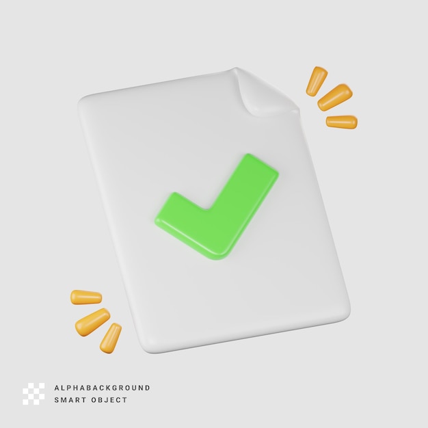 PSD approve file 3d icon illustration render