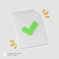 PSD approve file 3d icon illustration render