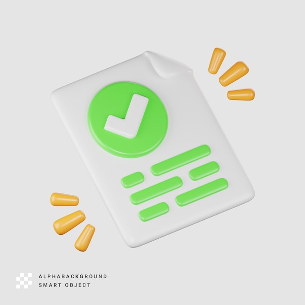PSD approve file 3d icon illustration render