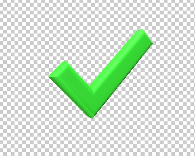 PSD approve sign green icon 3d