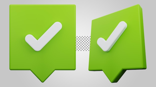 Approve sign with speech bubble on transparent background 3D Render