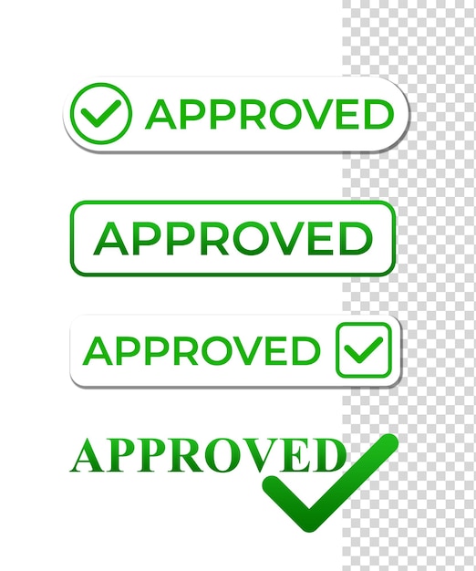 승인 아이콘 템플릿 디자인 녹색 색상 템플릿 세트 디자인