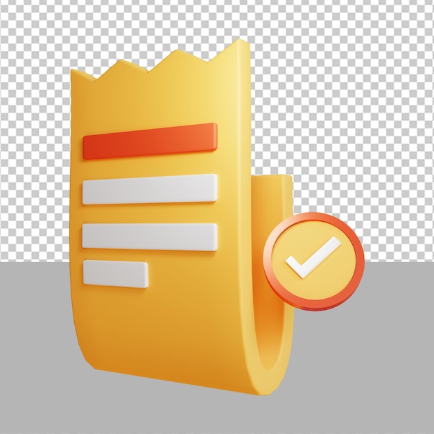 Approved invoice 3d illustration