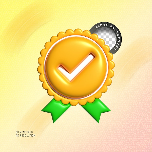 Approved sign 3d check mark ui icon 3d rendering check mark sign icon