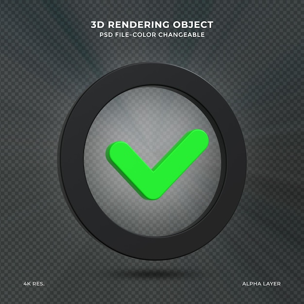 approved sign 3d checkmark ui icon 3d rendering checkmark sign icon