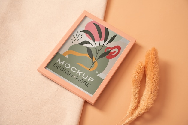 Apricot color frame mockup design