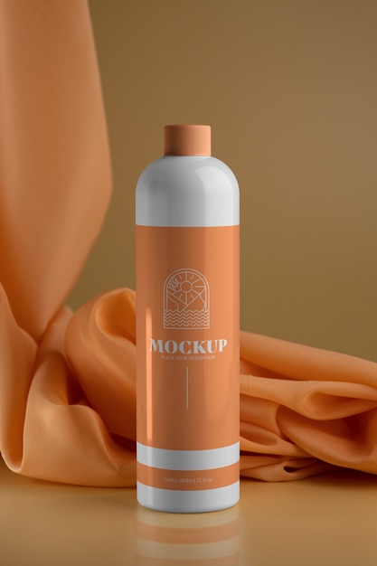 Apricot color product branding mockup