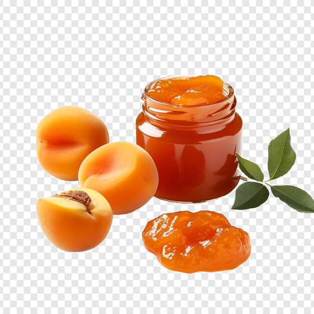 PSD marmellata di albicocche isolata su uno sfondo trasparente