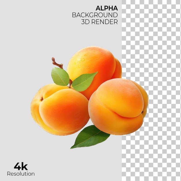 Apricot on transparent background