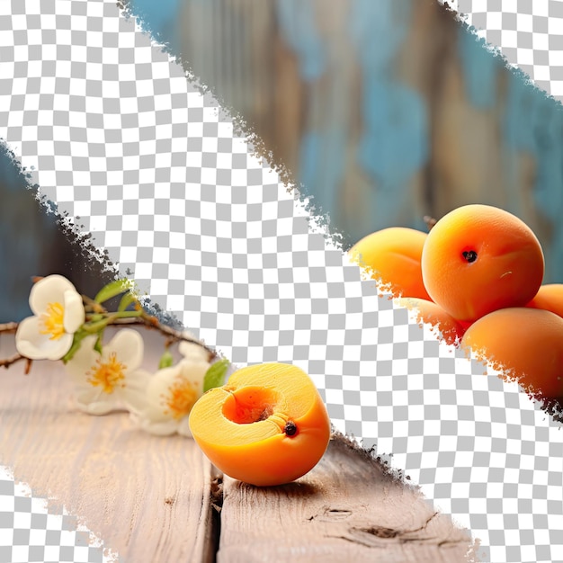 PSD apricots transparent background table