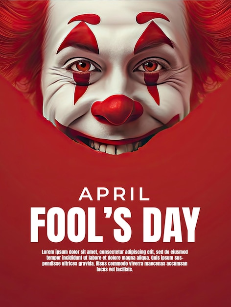 PSD april fool day vertical poster template