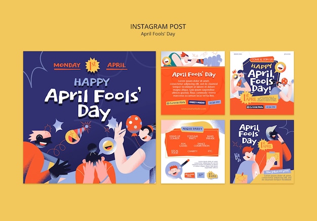 PSD april fool's day  template design