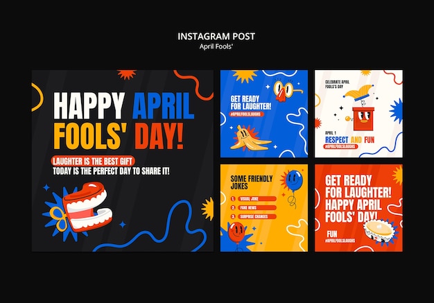 PSD april fool's day template design