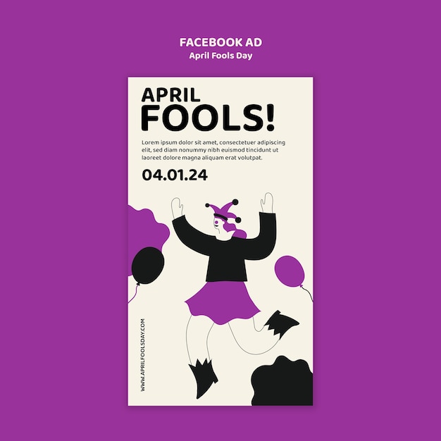 PSD april fools' celebration facebook  template