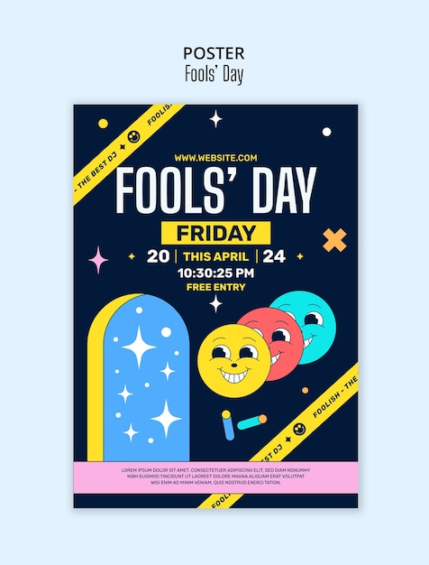 PSD april fools' celebration poster template