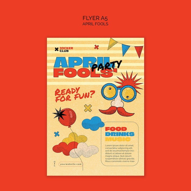 PSD april fools' celebration poster template