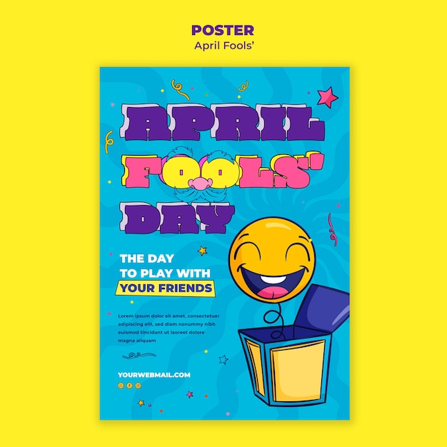 PSD april fools' celebration poster template