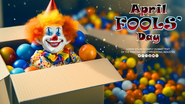 PSD april fools day celebration card april fools jester hat background