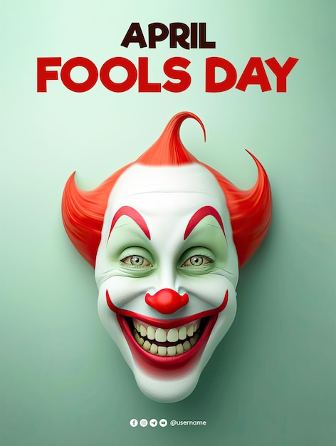April fools day poster and april fools media social post vertical design