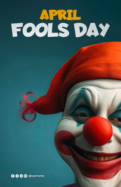 PSD april fools day poster en april fools media social post verticaal ontwerp