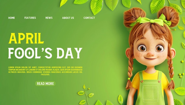 April fools day social media banner or post background template